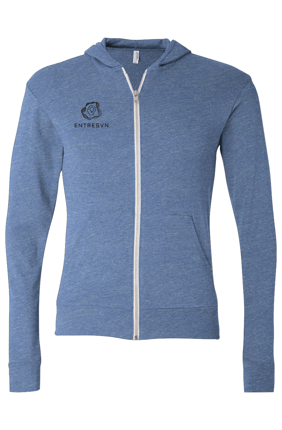 ENTRESVN Triblend Full-Zip Lightweight Hoodie for Men