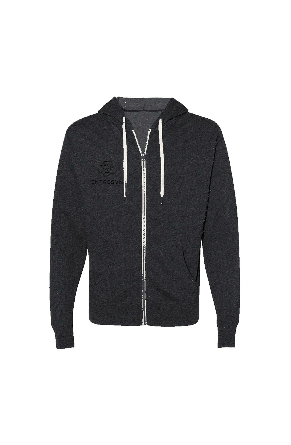 ENTRESVN Heathered French Terry Full-Zip Hooded Sweatshirt for Men