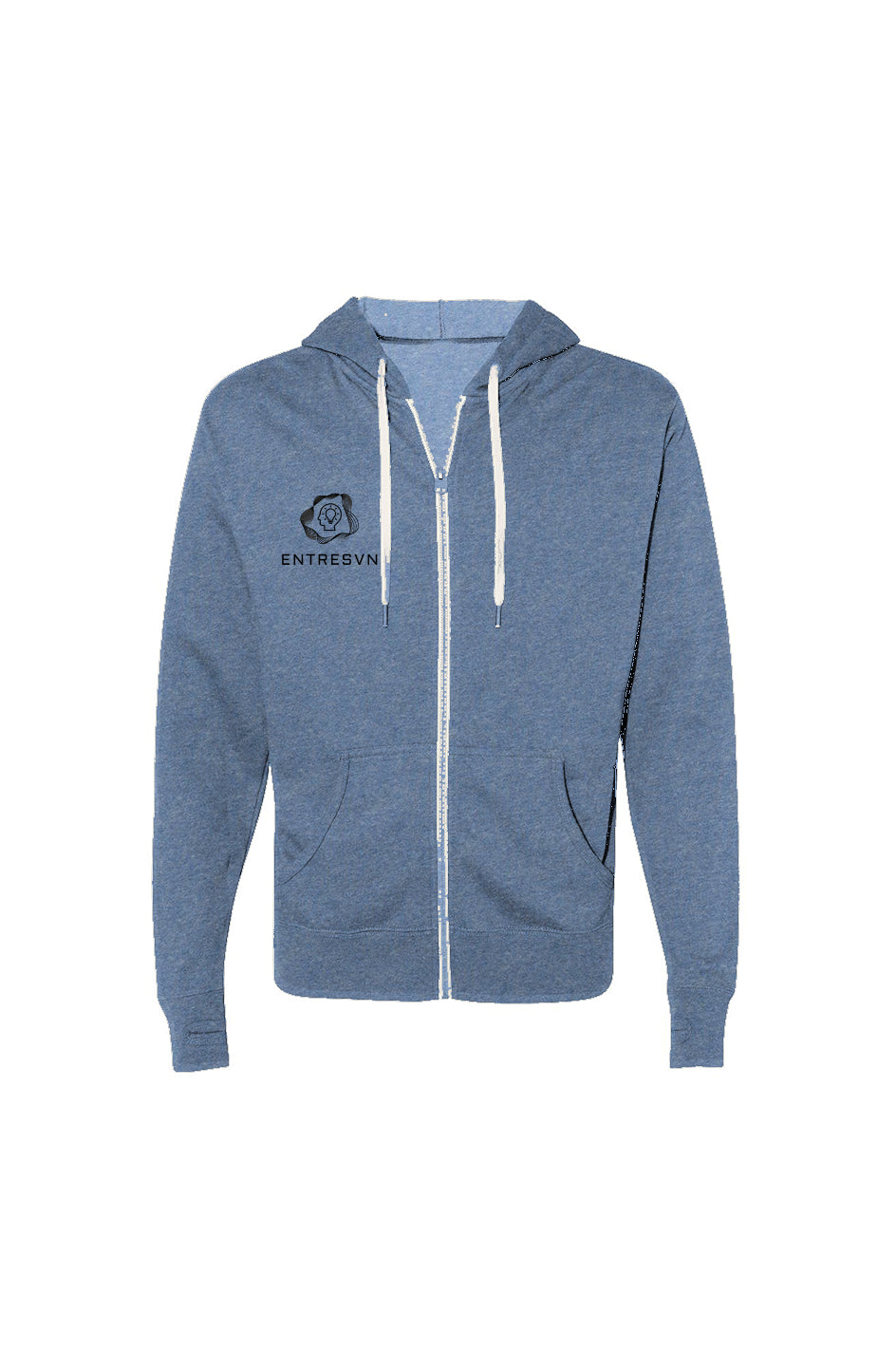 ENTRESVN Heathered French Terry Full-Zip Hooded Sweatshirt for Men